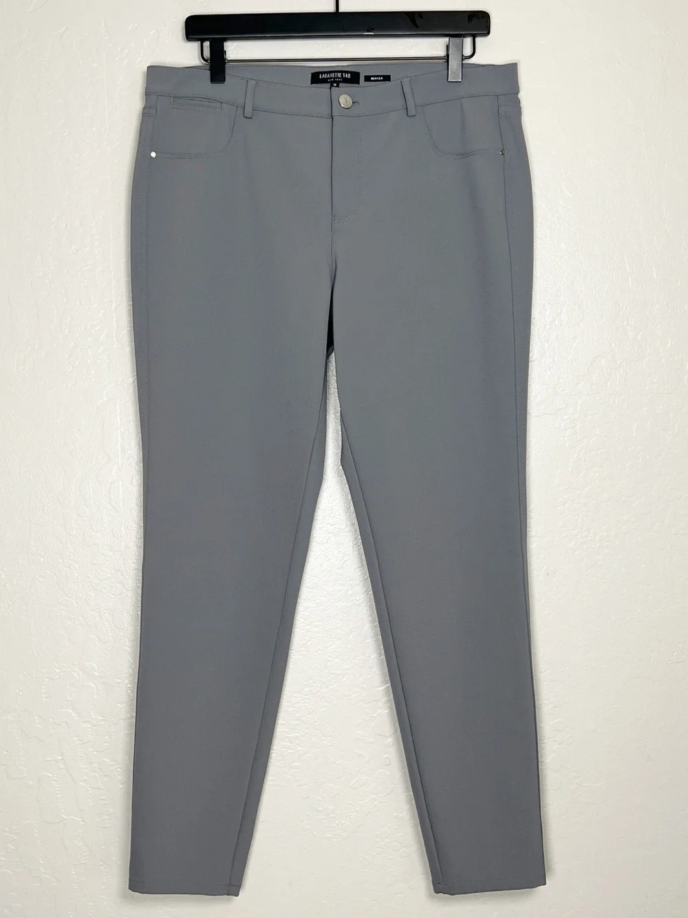 LAFAYETTE 148 New York Women’s Size 12 Gray Mercer Stretch Mid-Rise Skinny Jeans
